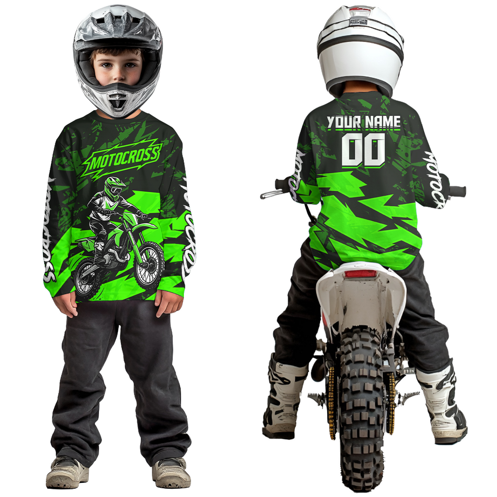 Green Custom Motocross Racing Jersey Dirt Bike Shirts Off road Shirt