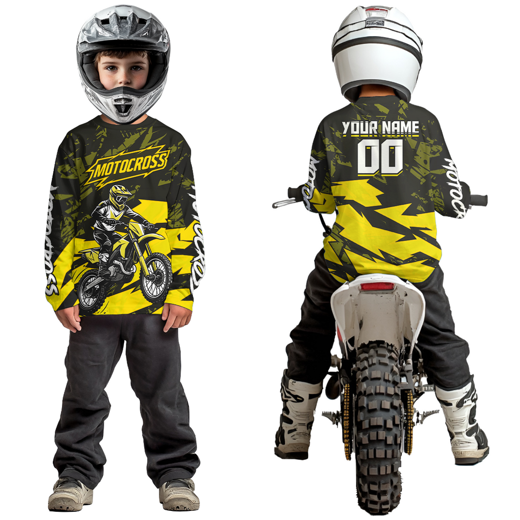 Yellow Custom Motocross Racing Jersey Dirt Bike Shirts Off road Shirt