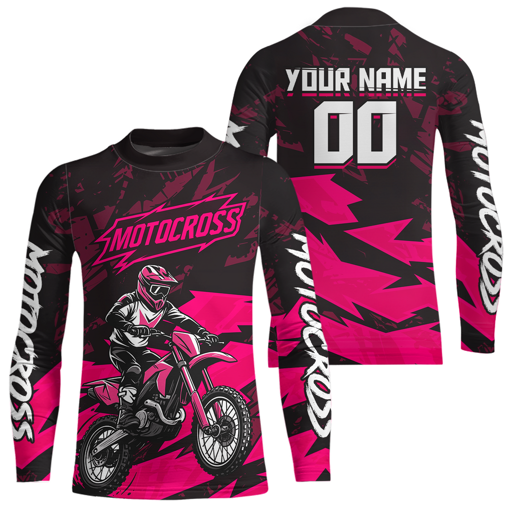 Pink Custom Motocross Racing Jersey Dirt Bike Shirts Off road Shirt
