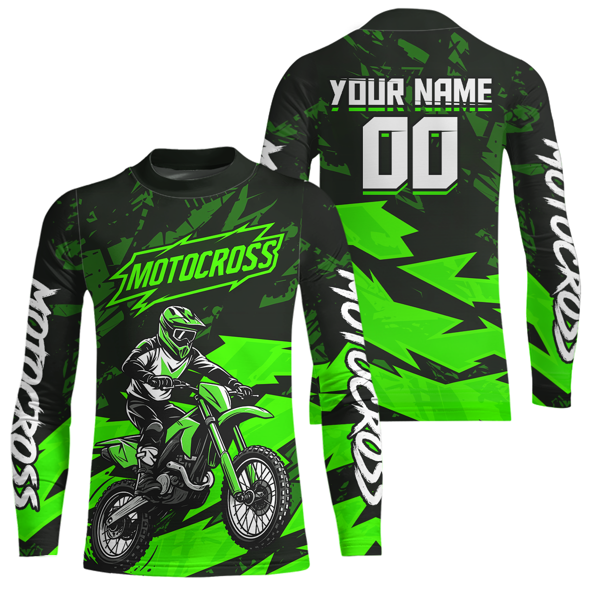 Green Custom Motocross Racing Jersey Dirt Bike Shirts Off road Shirt