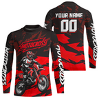 Red Custom Motocross Racing Jersey Dirt Bike Shirts Off road Shirt