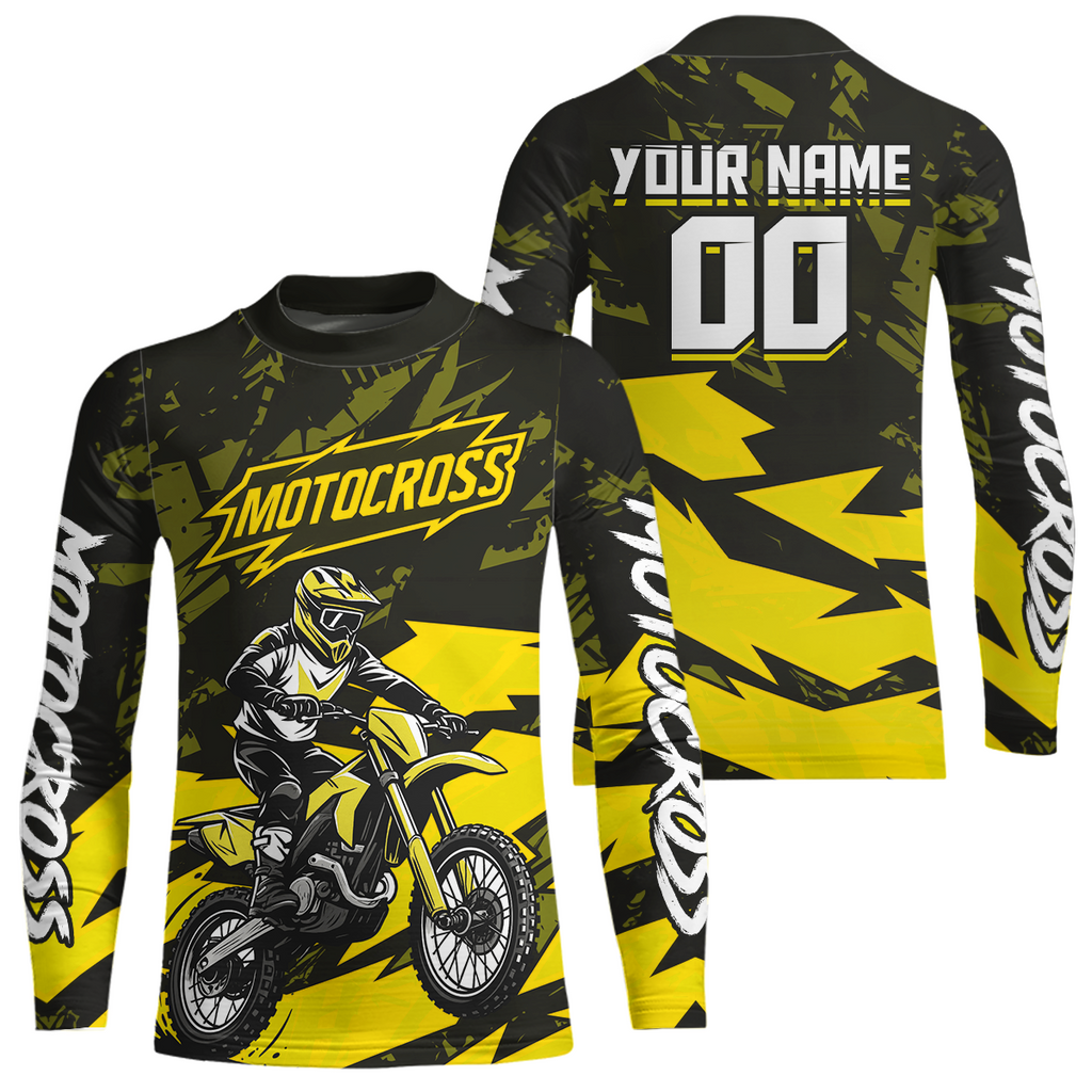 Yellow Custom Motocross Racing Jersey Dirt Bike Shirts Off road Shirt