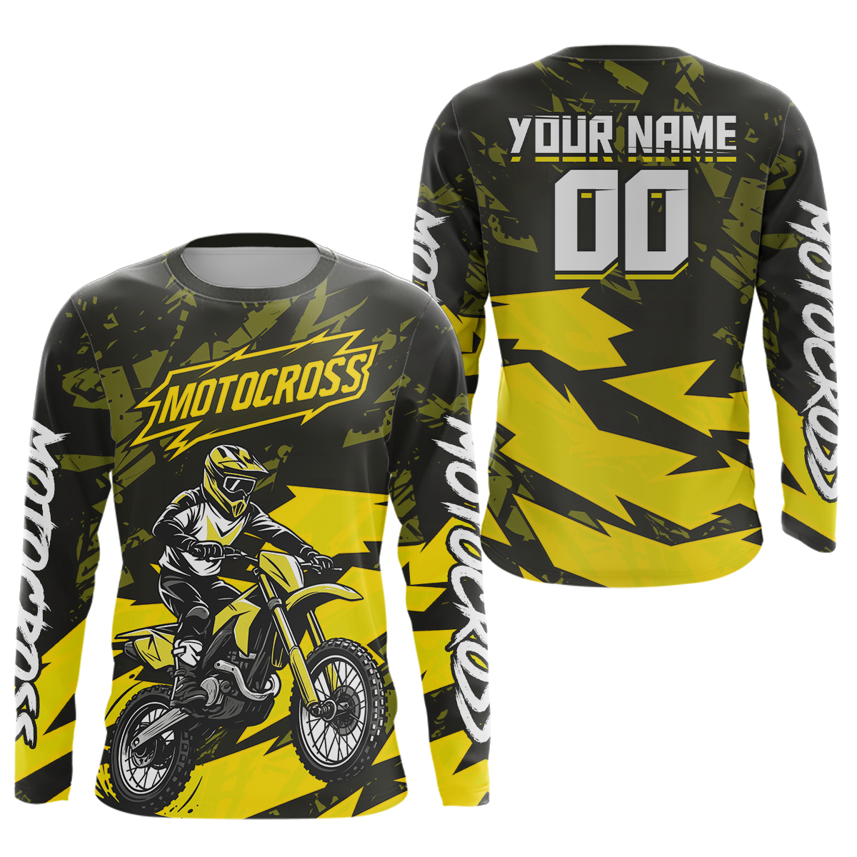 Yellow Custom Motocross Racing Jersey Dirt Bike Shirts Off road Shirt