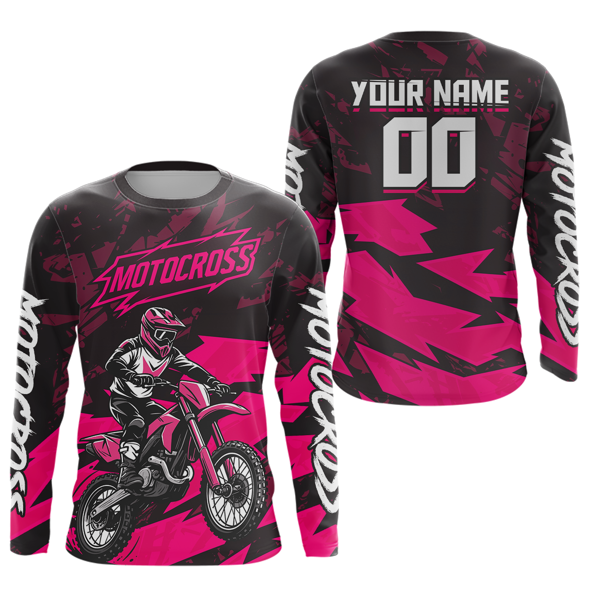 Pink Custom Motocross Racing Jersey Dirt Bike Shirts Off road Shirt