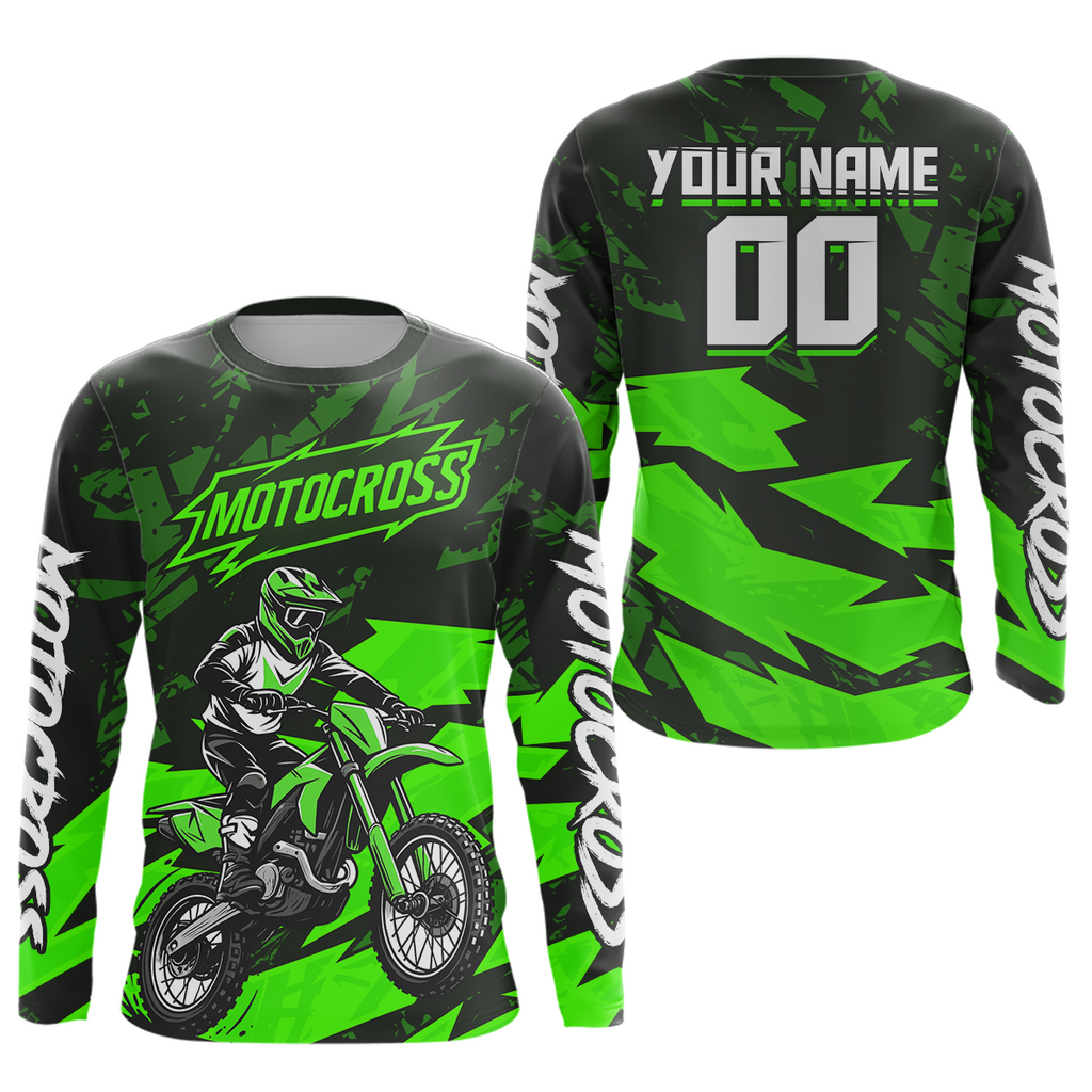 Green Custom Motocross Racing Jersey Dirt Bike Shirts Off road Shirt