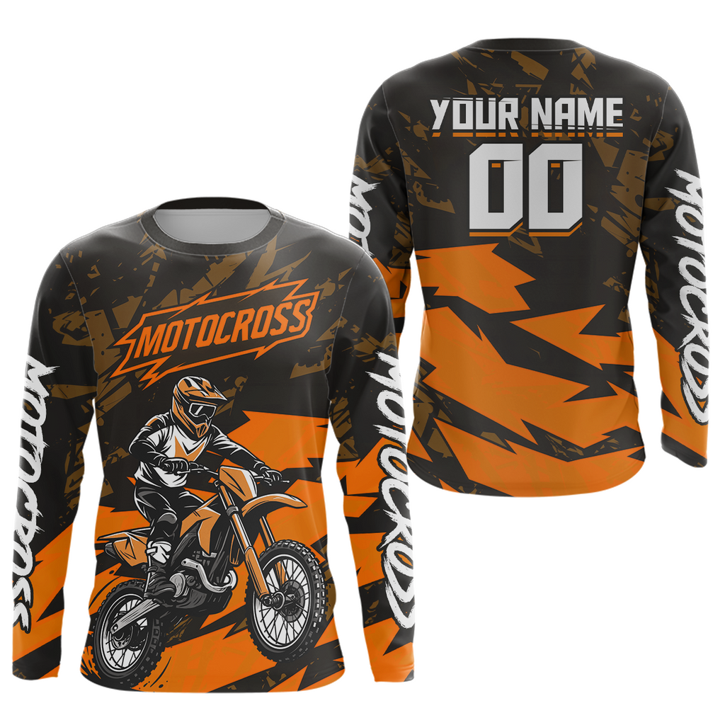 Orange Custom Motocross Racing Jersey Dirt Bike Shirts Off road Shirt