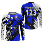 Custom Blue Motocross Racing Jersey Custom Dirt Bike Off road Shirt