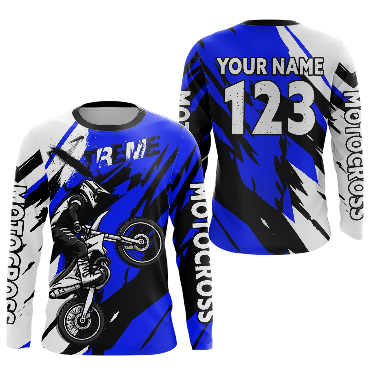 Custom Blue Motocross Racing Jersey Custom Dirt Bike Off road Shirt