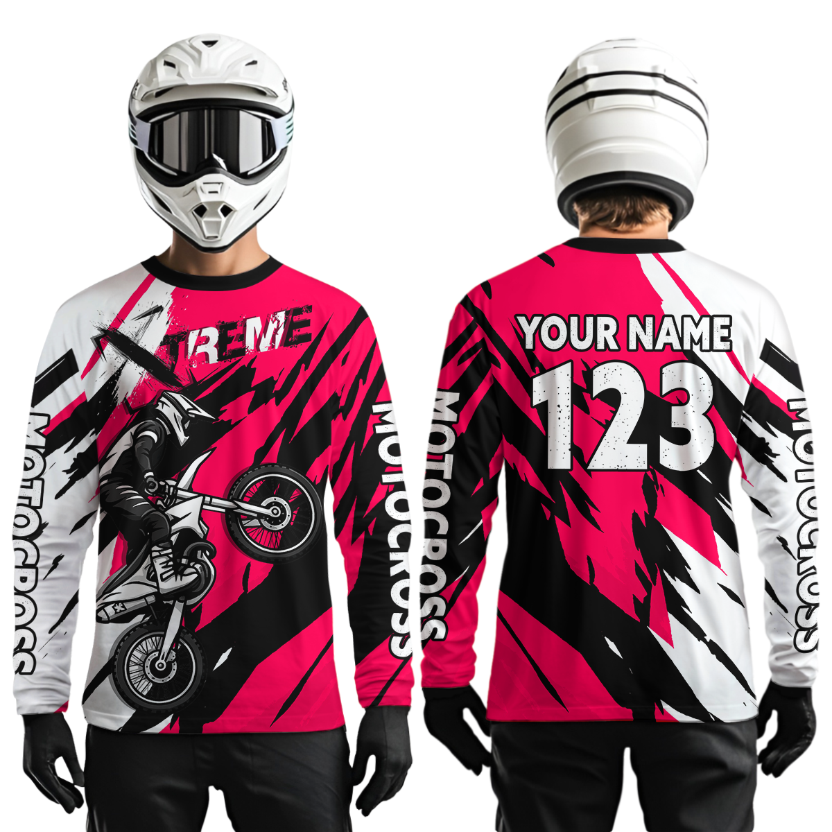 Custom Pink Motocross Racing Jersey Custom Dirt Bike Off road Shirt