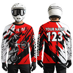 Custom Red Motocross Racing Jersey Custom Dirt Bike Off road Shirt