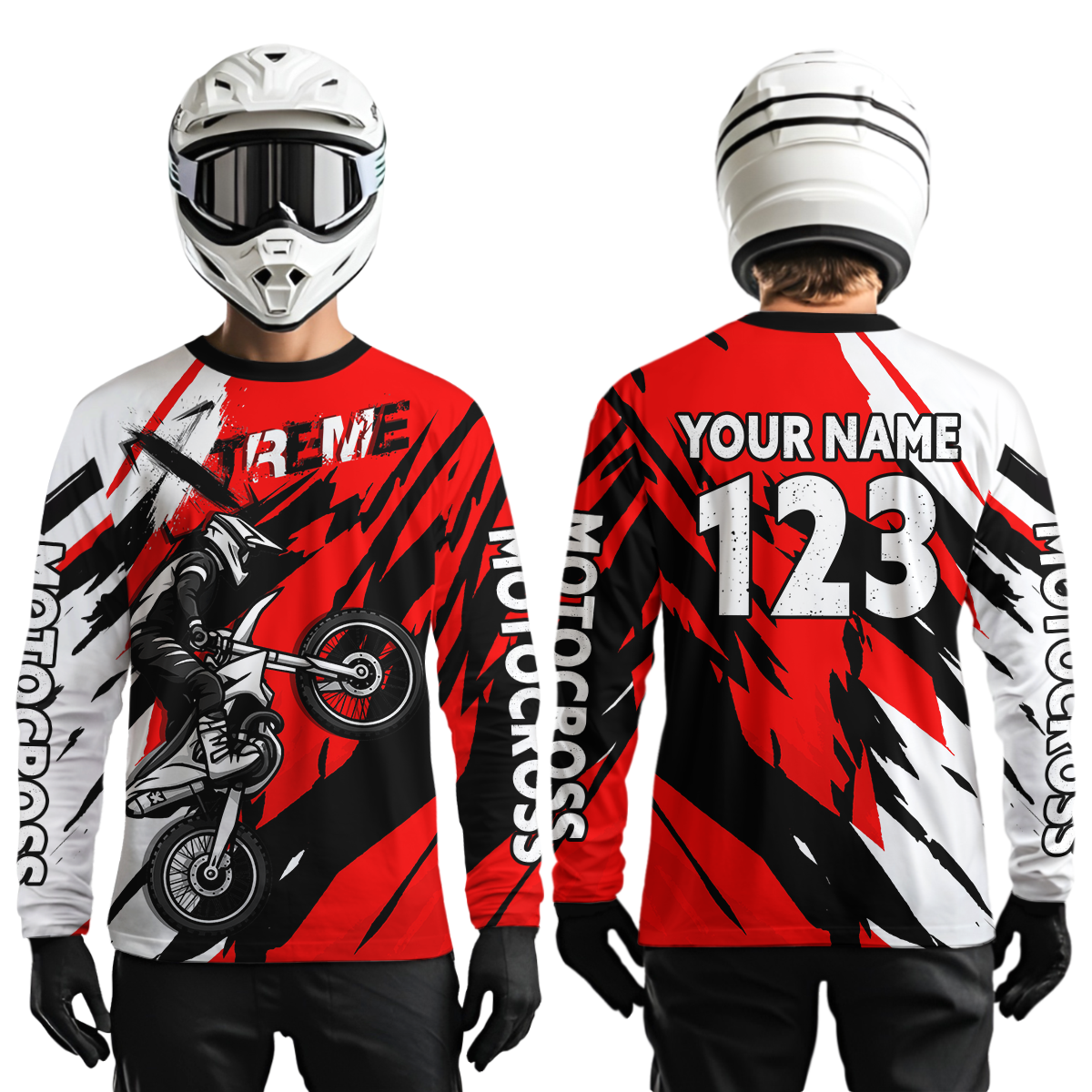 Custom Red Motocross Racing Jersey Custom Dirt Bike Off road Shirt