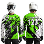 Custom Green Motocross Racing Jersey Custom Dirt Bike Off road Shirt