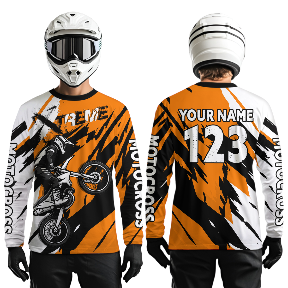 Custom Orange Motocross Racing Jersey Custom Dirt Bike Off road Shirt