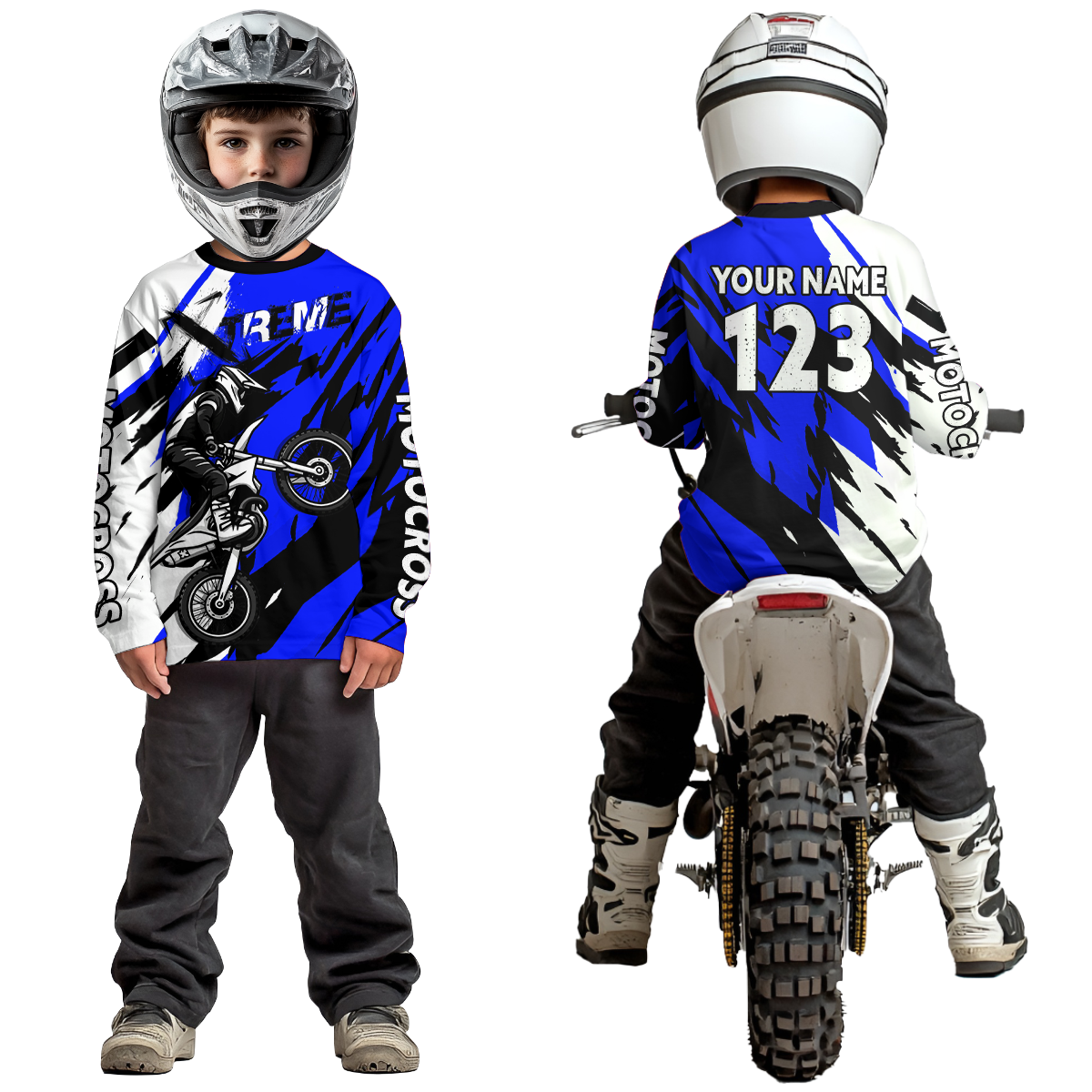 Custom Blue Motocross Racing Jersey Custom Dirt Bike Off road Shirt