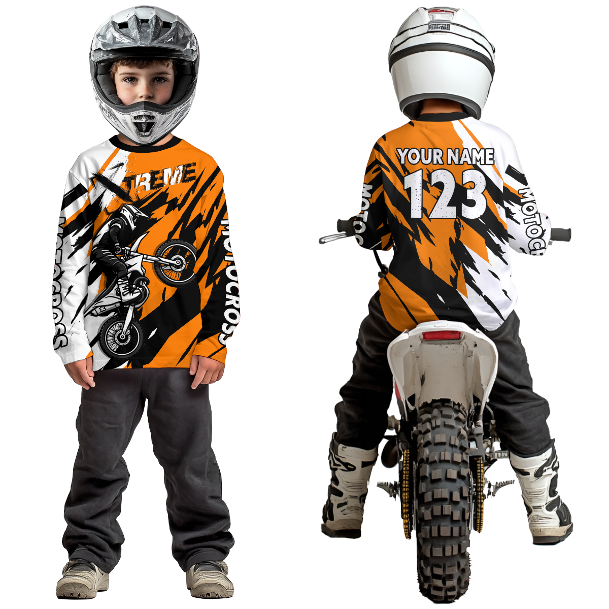 Custom Orange Motocross Racing Jersey Custom Dirt Bike Off road Shirt