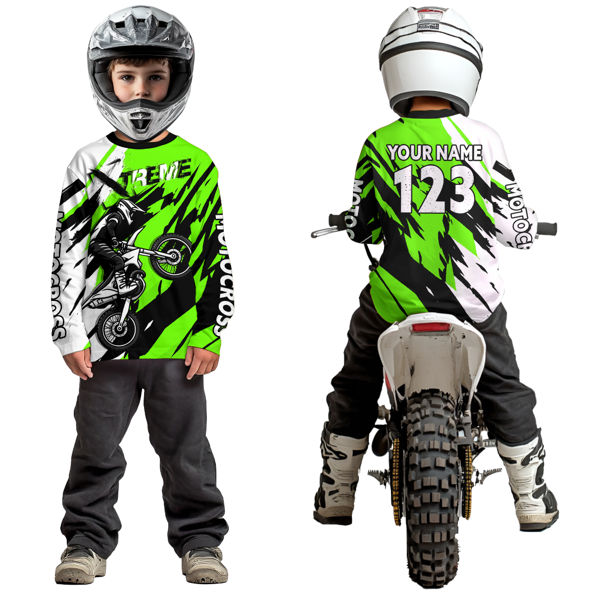 Custom Green Motocross Racing Jersey Custom Dirt Bike Off road Shirt