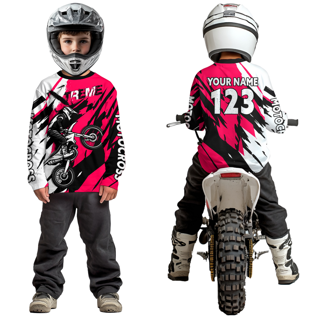 Custom Pink Motocross Racing Jersey Custom Dirt Bike Off road Shirt