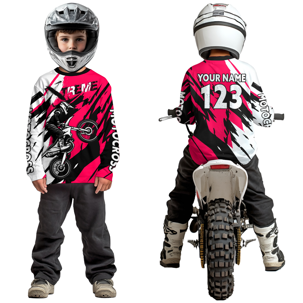Custom Pink Motocross Racing Jersey Custom Dirt Bike Off road Shirt