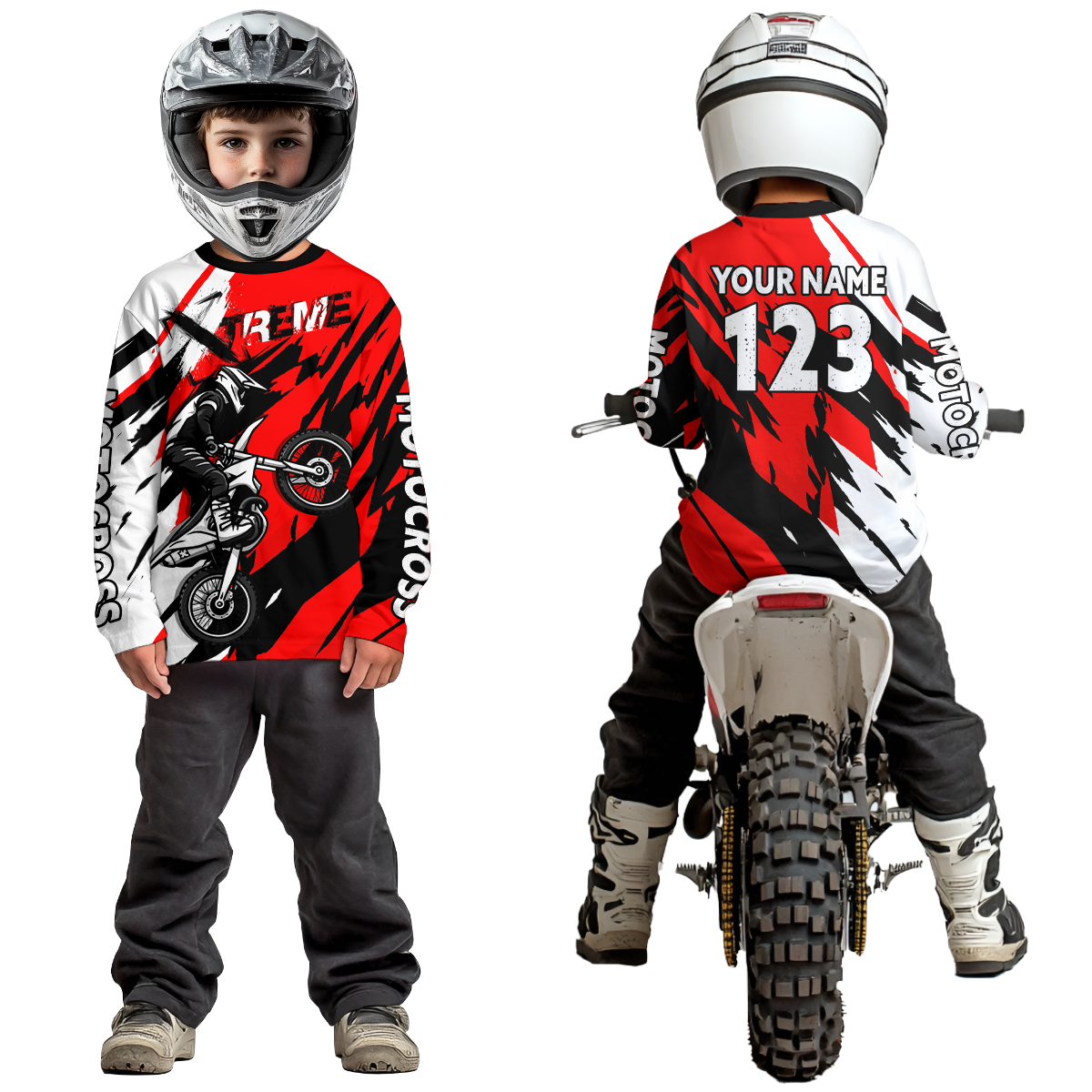 Custom Red Motocross Racing Jersey Custom Dirt Bike Off road Shirt