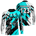 Custom Turquoise Motocross Racing Jersey Custom Dirt Bike Off road Shirt