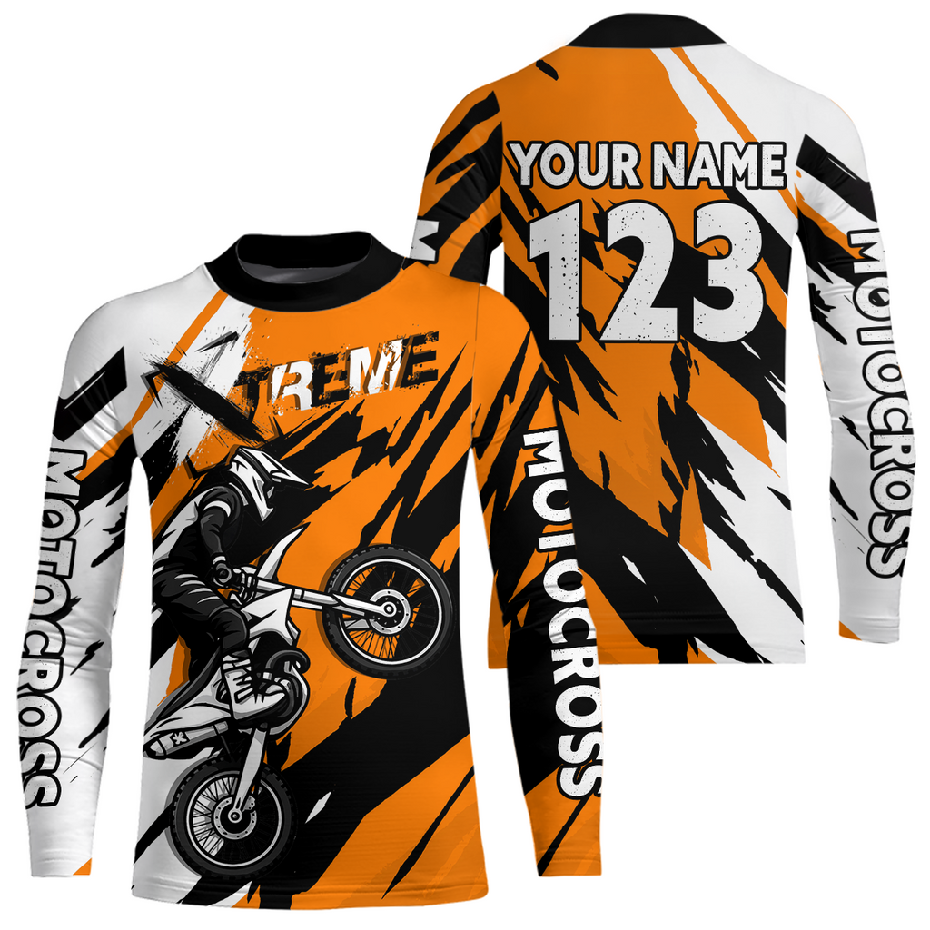 Custom Orange Motocross Racing Jersey Custom Dirt Bike Off road Shirt