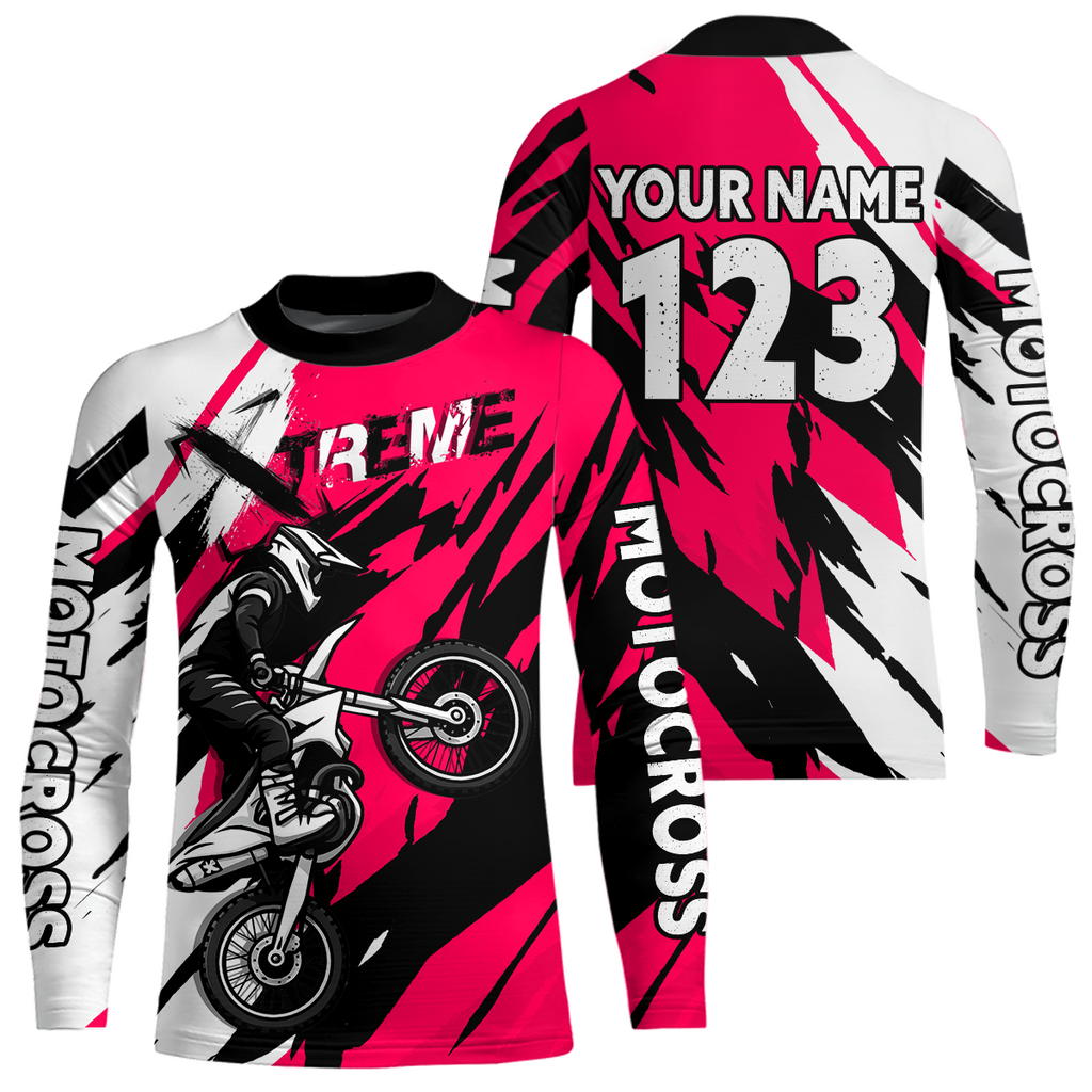 Custom Pink Motocross Racing Jersey Custom Dirt Bike Off road Shirt