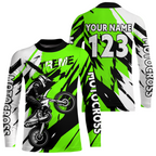 Custom Green Motocross Racing Jersey Custom Dirt Bike Off road Shirt