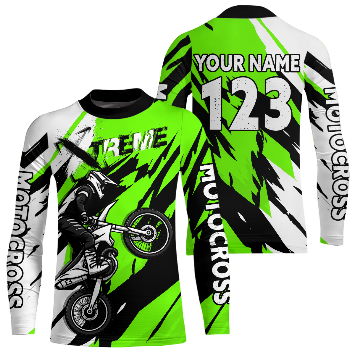Custom Green Motocross Racing Jersey Custom Dirt Bike Off road Shirt