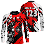 Custom Red Motocross Racing Jersey Custom Dirt Bike Off road Shirt