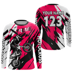 Custom Pink Motocross Racing Jersey Custom Dirt Bike Off road Shirt