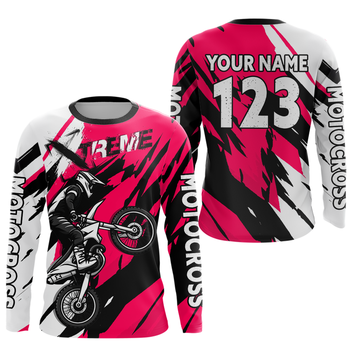 Custom Pink Motocross Racing Jersey Custom Dirt Bike Off road Shirt