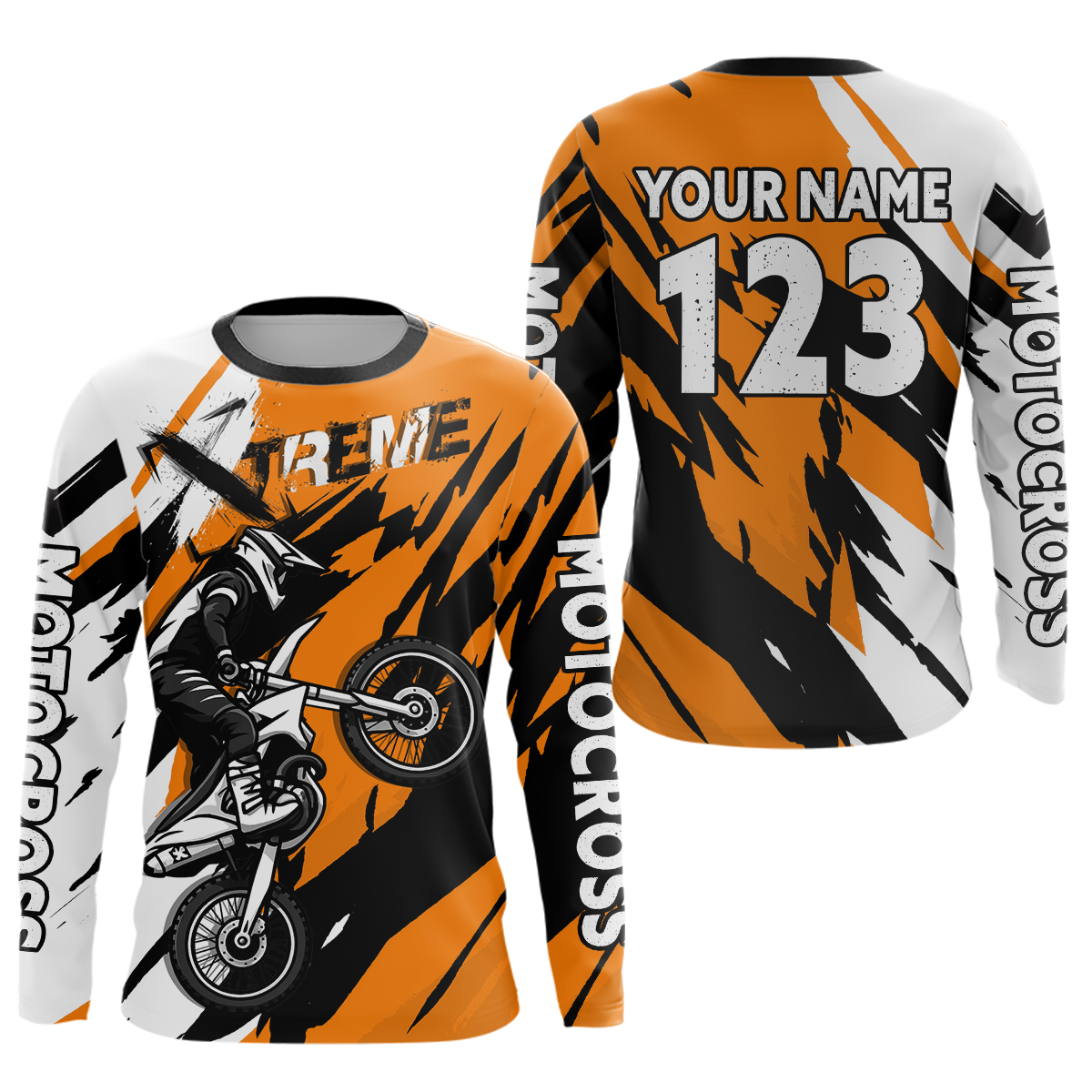 Custom Orange Motocross Racing Jersey Custom Dirt Bike Off road Shirt