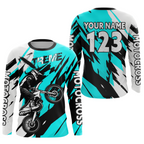 Custom Turquoise Motocross Racing Jersey Custom Dirt Bike Off road Shirt