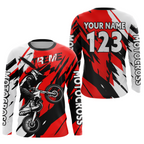 Custom Red Motocross Racing Jersey Custom Dirt Bike Off road Shirt