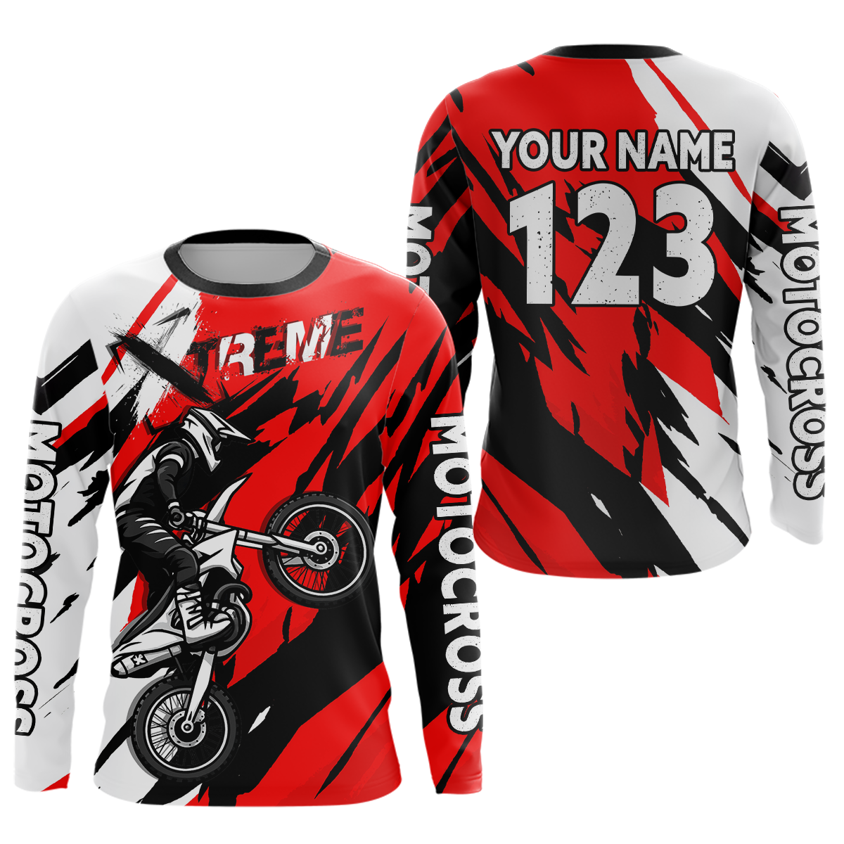 Custom Red Motocross Racing Jersey Custom Dirt Bike Off road Shirt