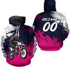 Pink Motocross Hoodie Custom Adult Dirt Bike Racing Hoodie Shirt
