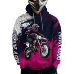 Pink Motocross Hoodie Custom Adult Dirt Bike Racing Hoodie Shirt
