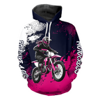 Pink Motocross Hoodie Custom Adult Dirt Bike Racing Hoodie Shirt
