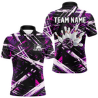 Custom Purple Bowling Shirts for Team Bowling Polo and 1/4 Zip Shirt