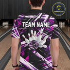 Custom Purple Bowling Shirts for Team Bowling Polo and 1/4 Zip Shirt