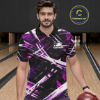 Custom Purple Bowling Shirts for Team Bowling Polo and 1/4 Zip Shirt
