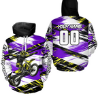Purple Motocross Hoodie Custom for Adult Dirt Bike Racing Hoodie Shirt