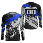 Blue Motocross Jersey Dirt Bike Jersey Motorcycle Riding Shirt