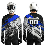 Blue Motocross Jersey Dirt Bike Jersey Motorcycle Riding Shirt
