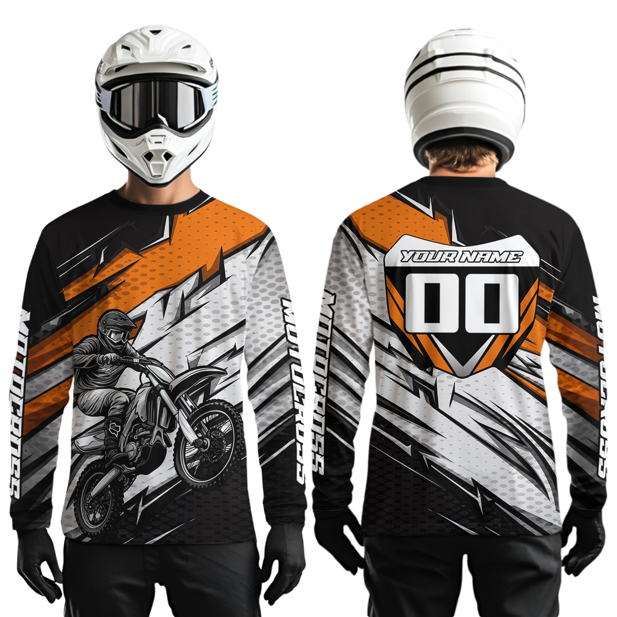 Orange Motocross Jersey Dirt Bike Jersey Motorcycle Riding Shirt