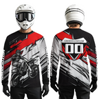 Red Motocross Jersey Dirt Bike Jersey Motorcycle Riding Shirt
