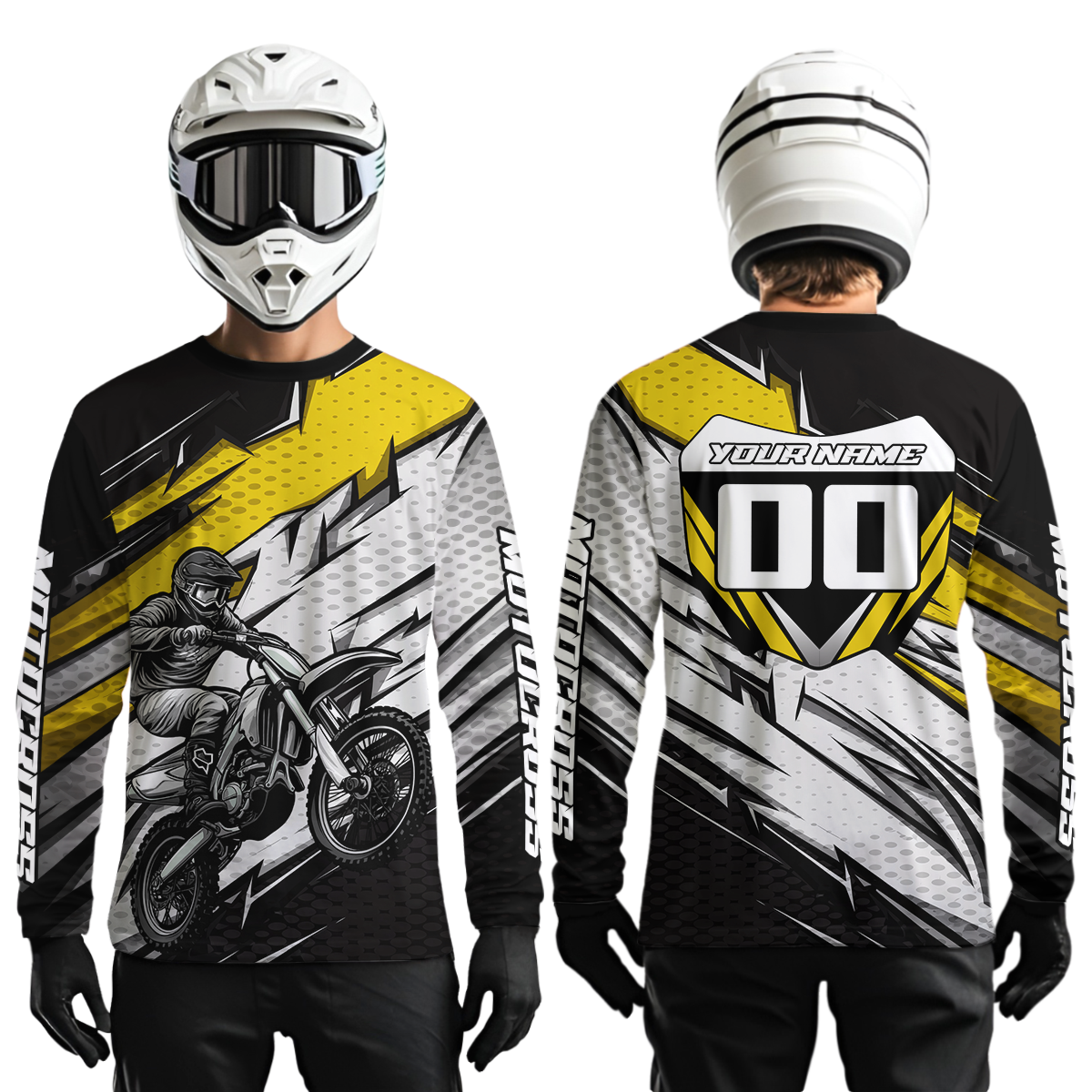 Yellow Motocross Jersey Dirt Bike Jersey Motorcycle Riding Shirt