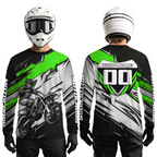 Green Motocross Jersey Dirt Bike Jersey Motorcycle Riding Shirt