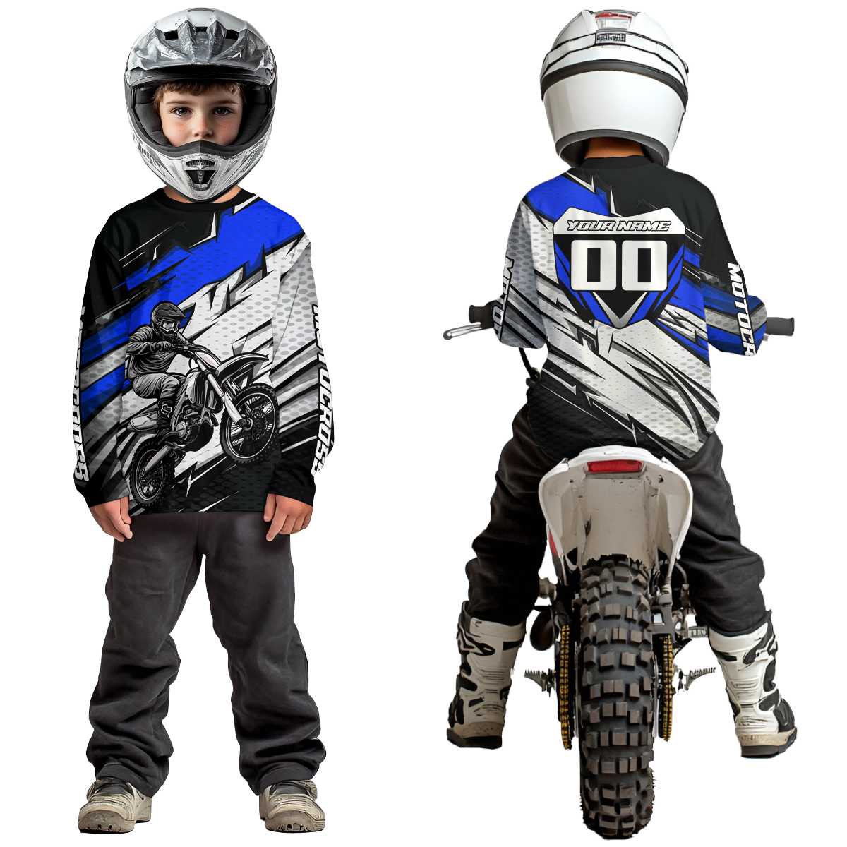 Blue Motocross Jersey Dirt Bike Jersey Motorcycle Riding Shirt