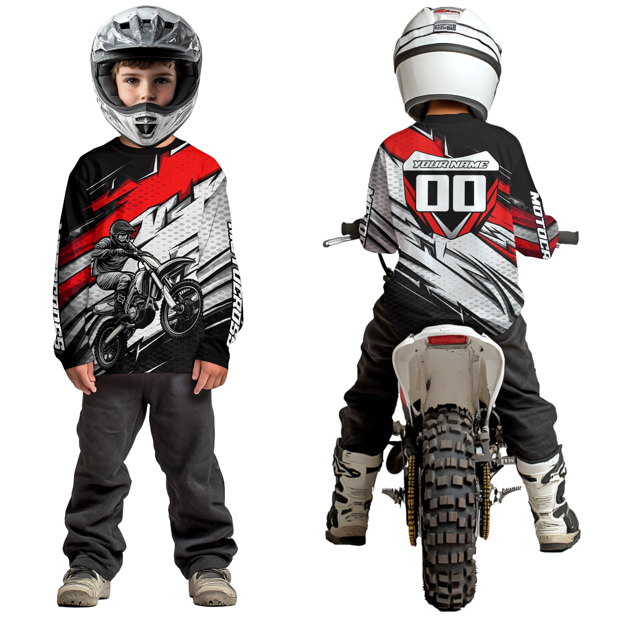 Red Motocross Jersey Dirt Bike Jersey Motorcycle Riding Shirt